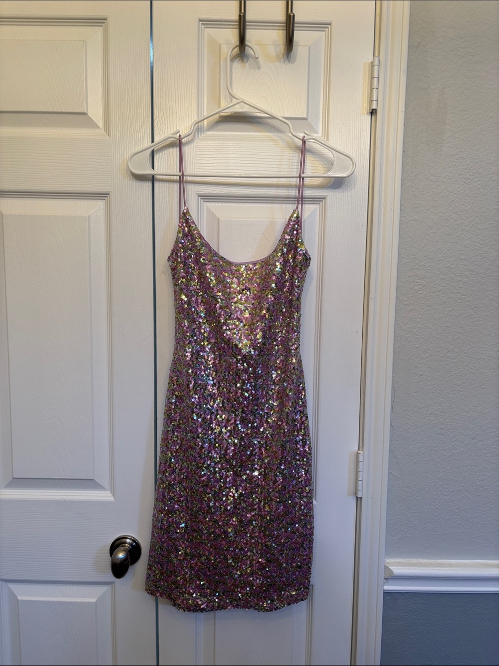 B Darlin Pink Sequin Mini Dress